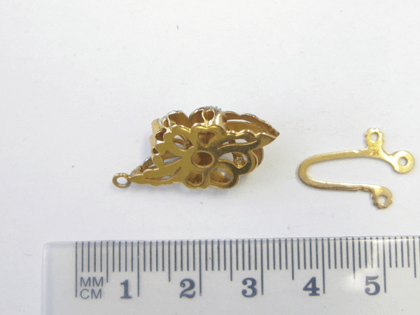 Einreihige Perlschließe, Spinelle, echt Gold 750