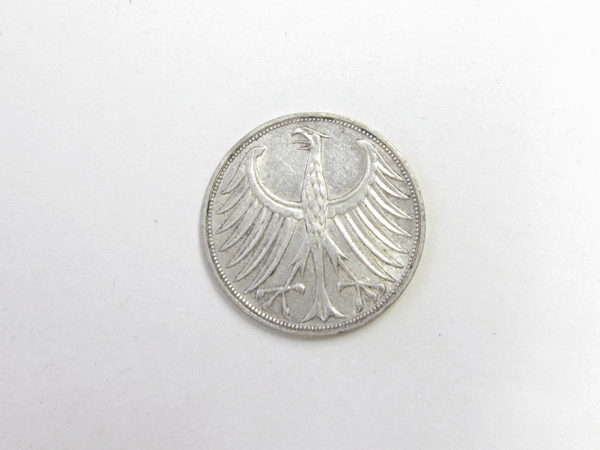 5 DM, Silbermünze, Silberadler, 1968 G