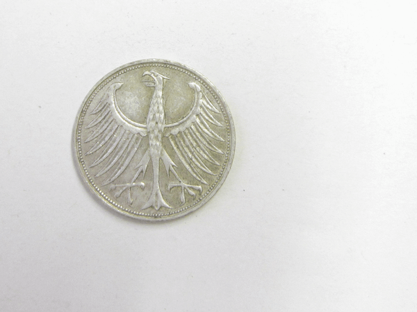 5 DM, Silbermünze, Silberadler, 1968 J