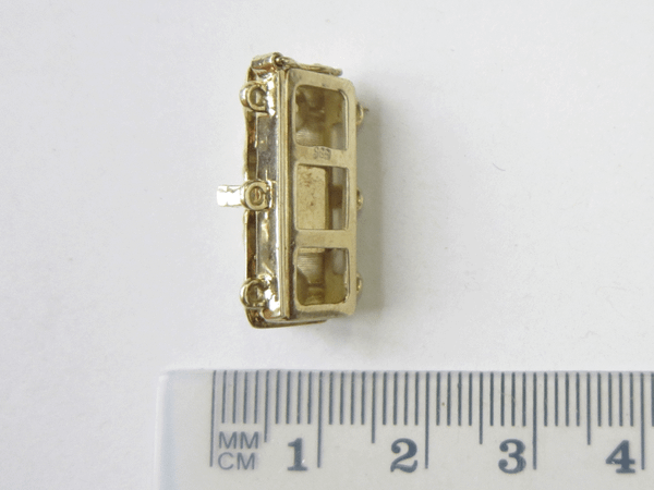 Dreireihige Perlschließe, echt Gelbgold 585