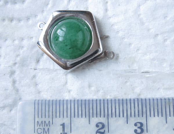 1-reihige Silber-Schließe,grüner Türkis
