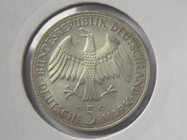 Münze 5 DM, W. und A. von Humboldt, 1967 F