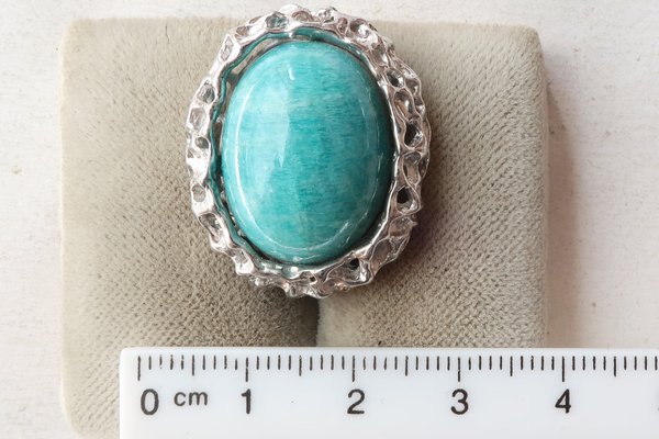Perlketten-Clip in Silber mit Amazonit