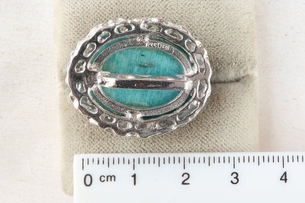 Perlketten-Clip in Silber mit Amazonit