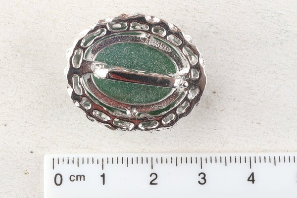 Perlketten-Clip mit Naturstein (Amazonit)