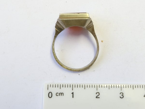 alter Ring, echt Silber, brauner Karneol